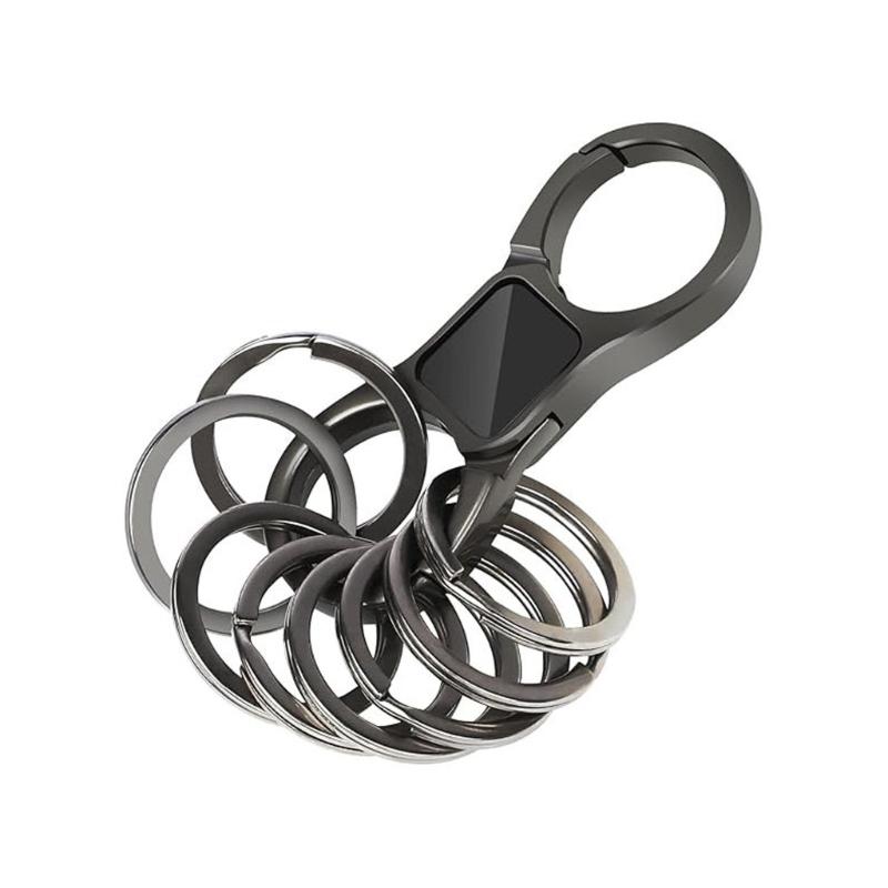 

Kirsite Keychains Featuring 8 Key Rings Produced for Quick Access and Secure Attachment in Various Setting темно-серого