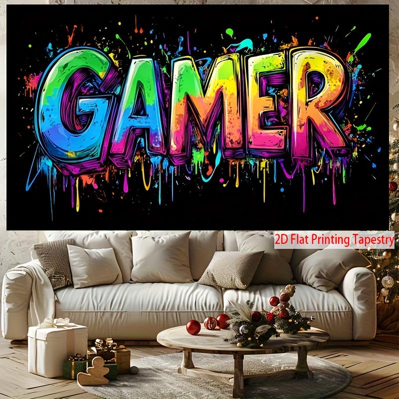 VIKAMA Gaming Player Cool Tapestry Wall Decoration For Bedrooms Living Rooms And Game Rooms Game Console Tapestry