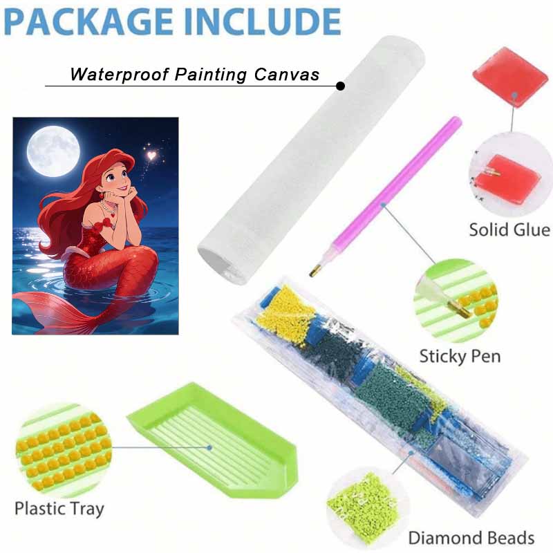Disney Diamond Painting Kit Classic Mermaid Style Home Decor Craft Perfect Gift Idea Diamond Art