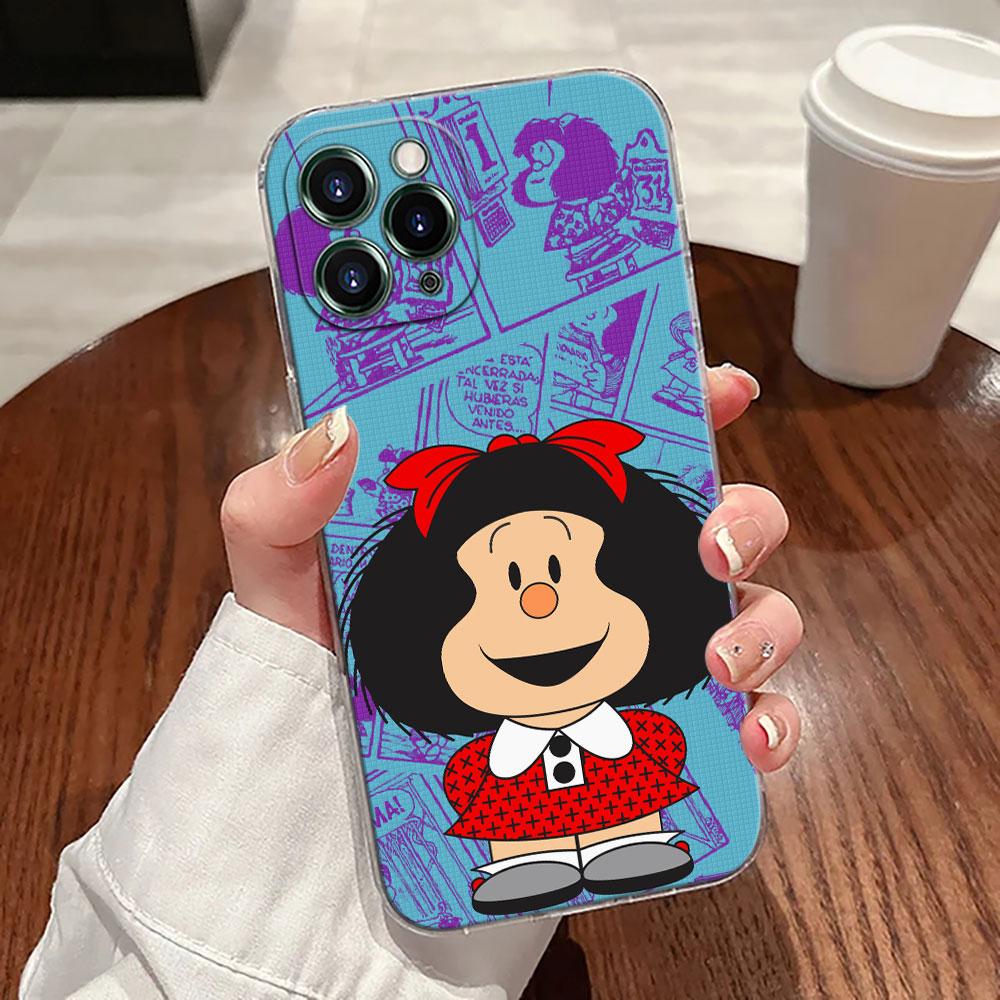 Mafalda Disney Transparent Phone Case For iPhone 17 Pro Max 17E 11 12 13 14 15 16 Pro Max Plus 17 Air 16E 7 X Soft Cover Mafalda iPhone 7