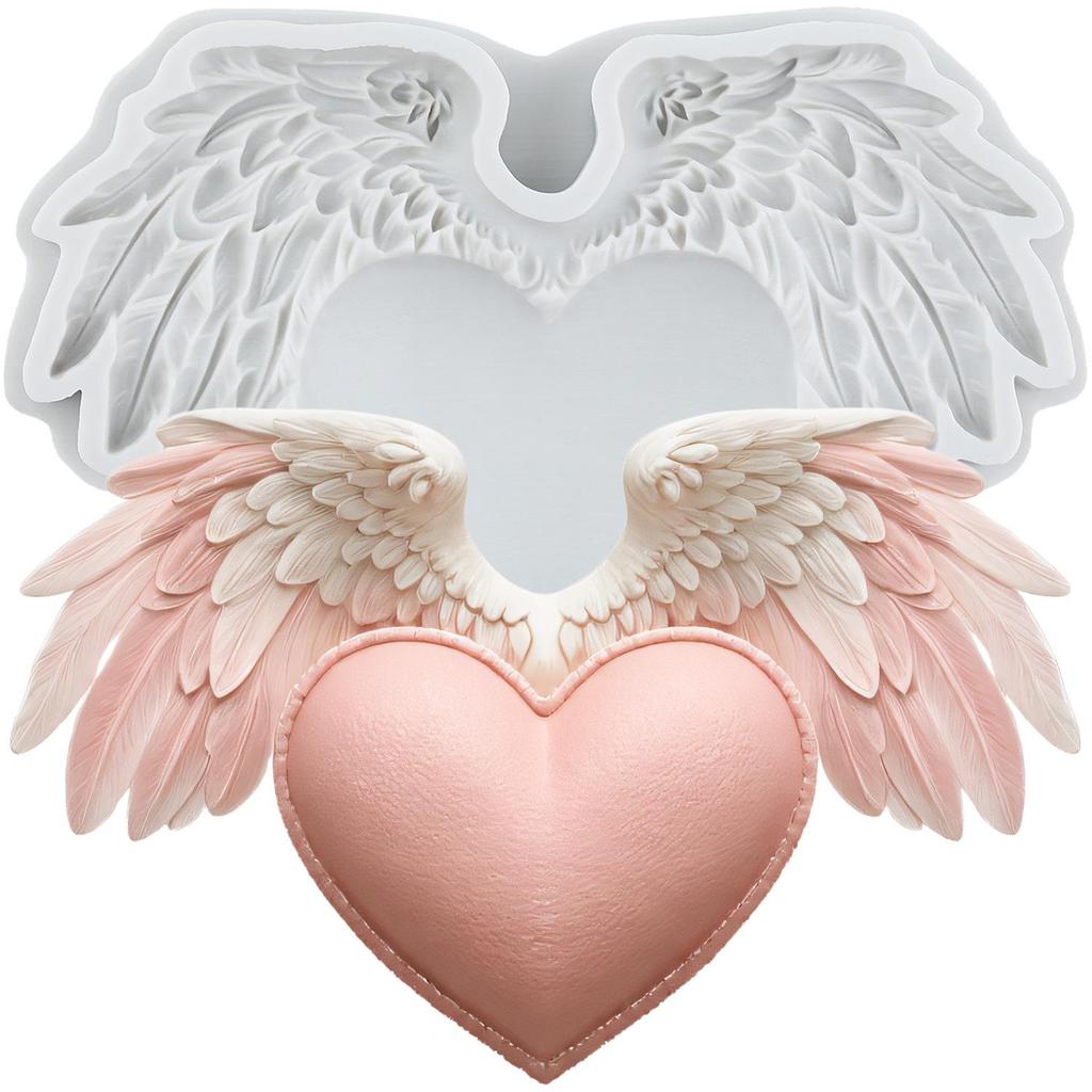 Heart Wings Silicone Mold Angel Wing Fondant Molds Cake Decorating Tools Cupcake Topper Candy Sugar Craft Gum Paste Polymer Clay