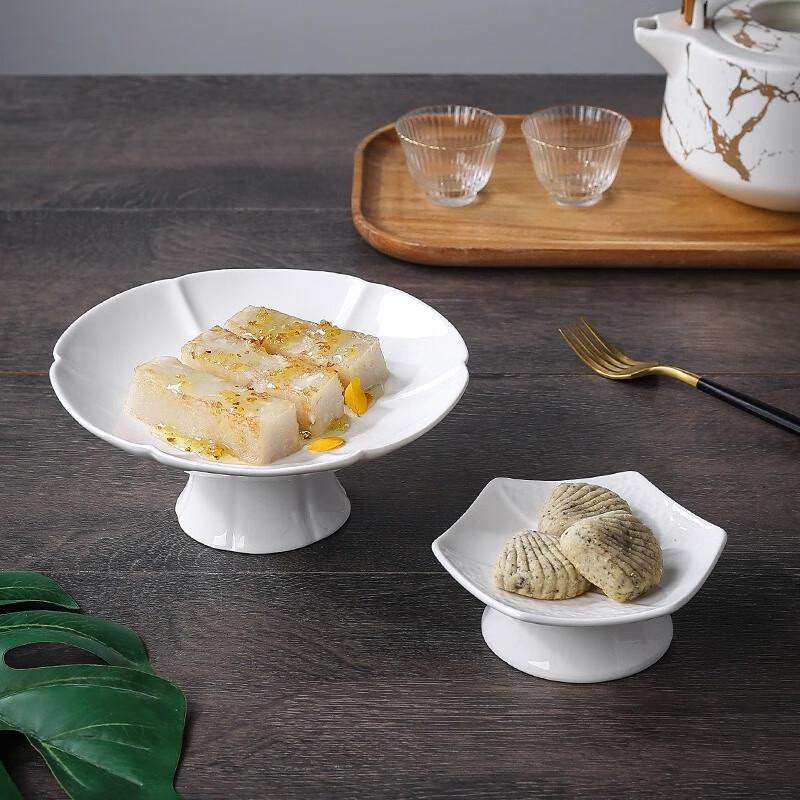 Nordic High-Footed Ceramic Fruit & Dessert Plate