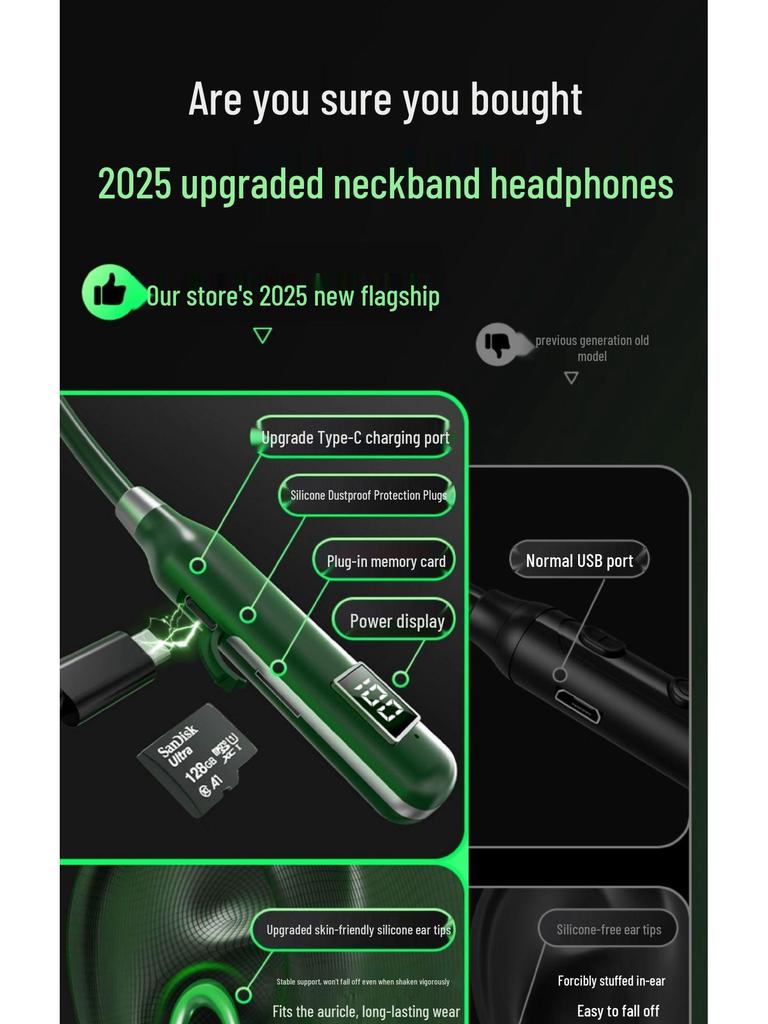 Wireless Bluetooth Earphones: Dual-Ear, Neckband, Long Battery, Noise-Cancelling, In-Ear Sports Headphones