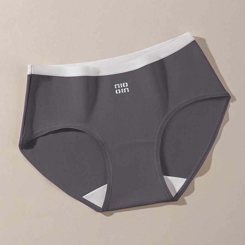 Women's Spring and Autumn Cotton 10A Antibacterial Extended Inner Range Middle Waist Triangle Briefs