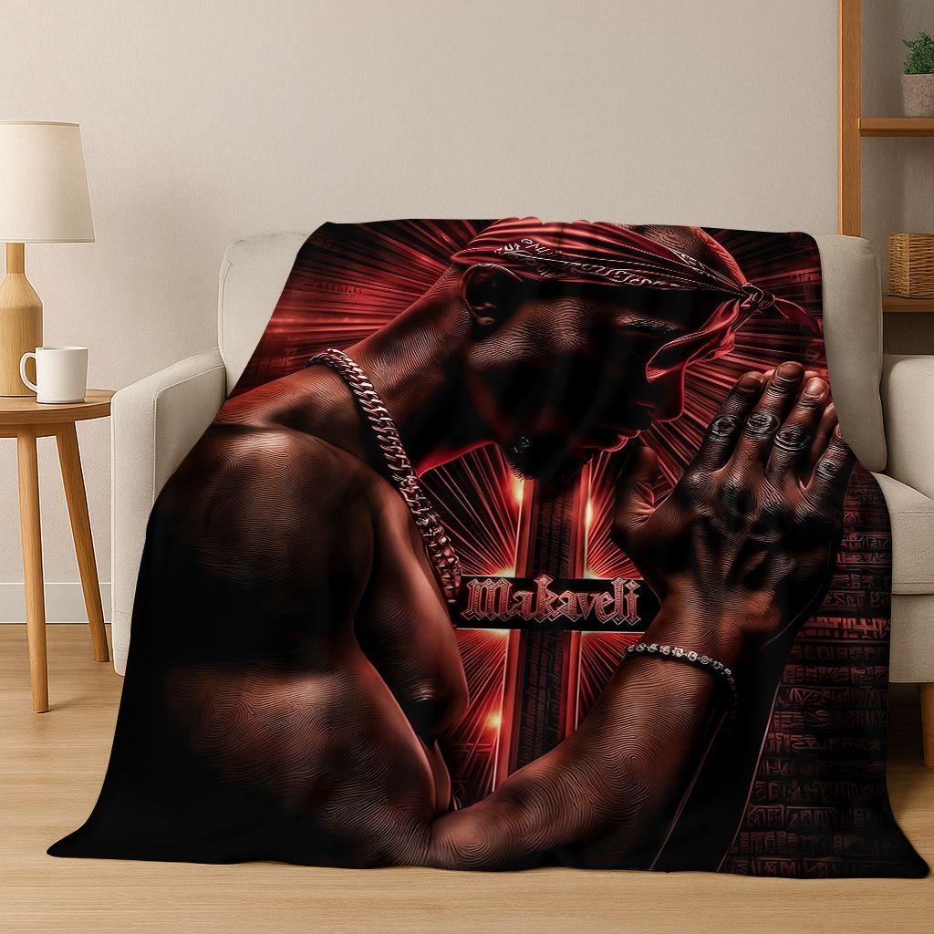 2026 New Legend Rappers Star Art Cartoon Hip Hop Flannel Blanket,Cozy Soft Throw Blanket for Home Bedroom Bed Sofa Cover Gift