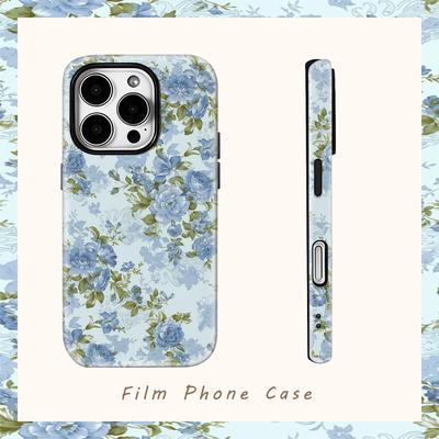 Blaue BlüteFür Magnetische Handyhülle für IPhone 17 16 15 14 13 Pro Max Plus Einlagig Doppellagig Robuste Hülle