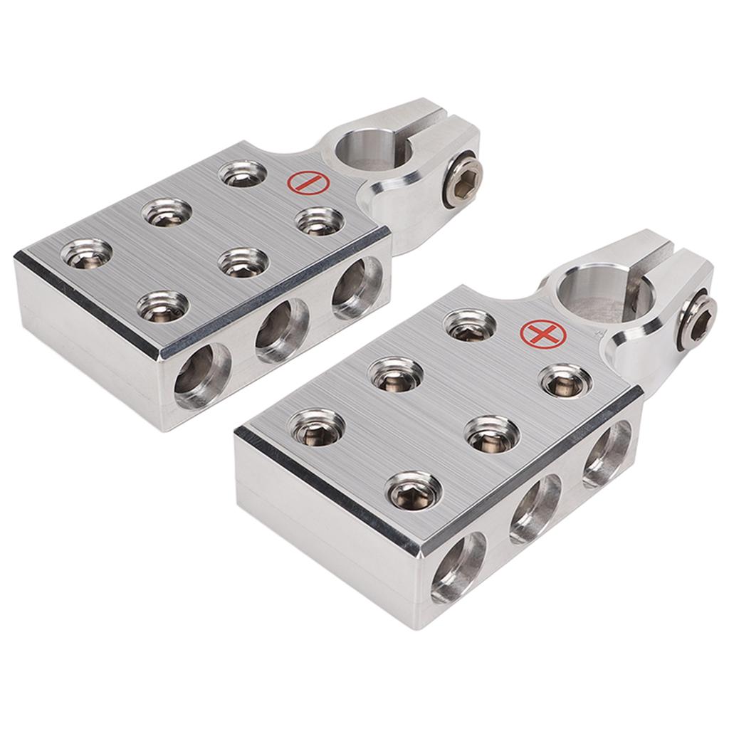 Pair Battery Terminal Clamp Positive Negative Audio Modification for Caravan Car Motorhome RV Bus