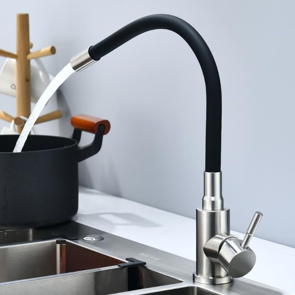 Flexible Hose Sink Faucet Stainless Steel Sink Tap Dual Modes Nozzle Water Mixer Tap  Kitchen Sink