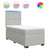 Exclusive House - Slatted Bed Base and Mattress Light Grey 100x200cm Velvet