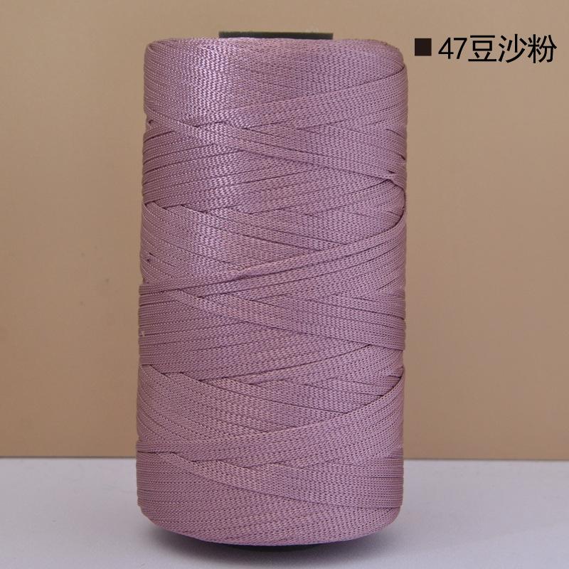 Mercerized Cotton Linen Light Body Ice Silk Flat Belt Wool Hand-Woven Crocheted Diy Hook Bag Hat Seat Cushion Hollow Thread