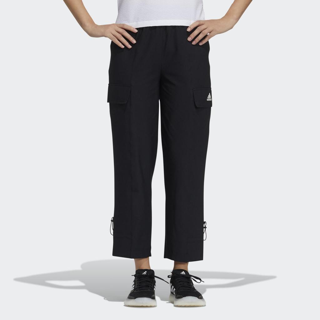 Adidas Casual Solid Color Pocket Long Pants Women Bottoms Black GP0666