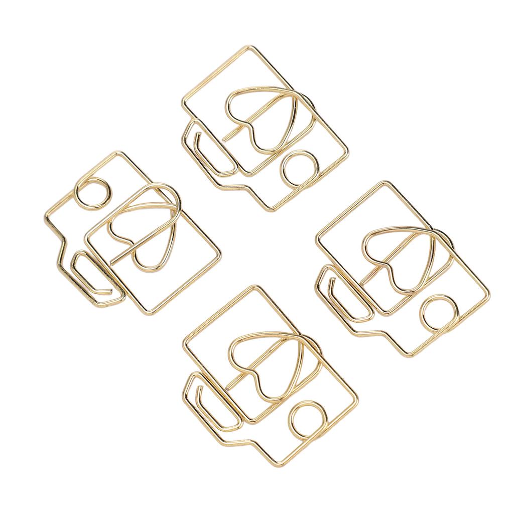 80 stk. Papirklemmer Jern Kameraformet Søte Bokmerker Planleggerklemmer med Oppbevaringsboks for Kontor