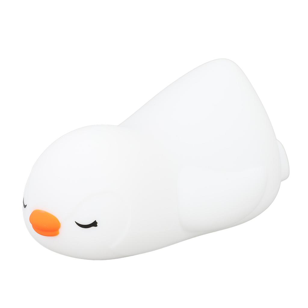Cartoon Penguin Night Light Silicone Soft USB Rechargeable Adorable Skin Friendly Colorful LED Night Lamp for Nursery