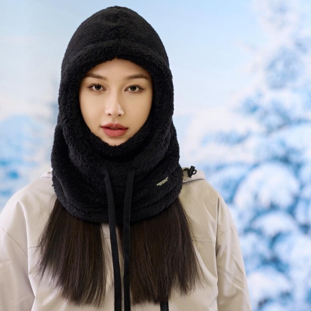 Solid Color Cycling Windproof Cap Keep Warm Ski Mask Hat Simple Winter Balaclava  Men