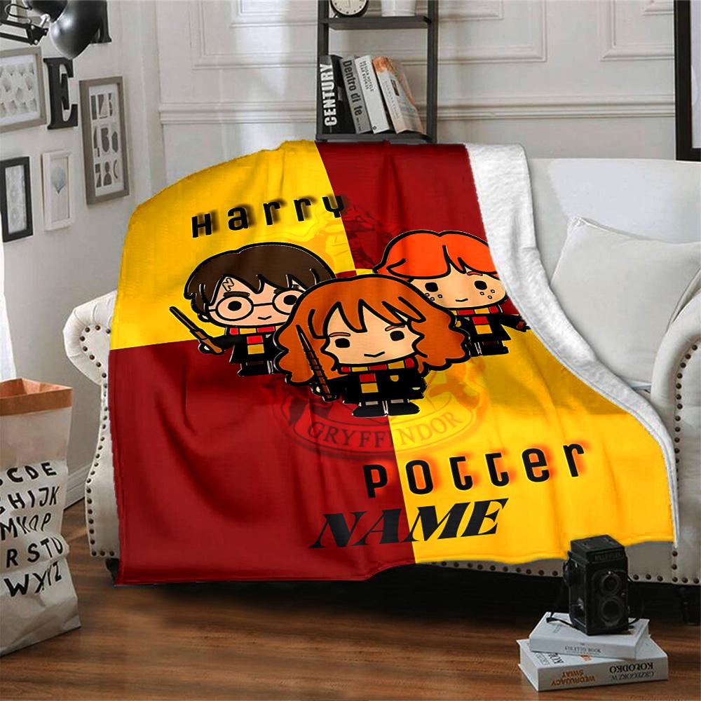 Custom Name Harry Potter Adventure blanket for Couch & Bed, Plush Cozy Fuzzy Blanket Super Soft & Warm Blankets for Fall and Winter. 090879