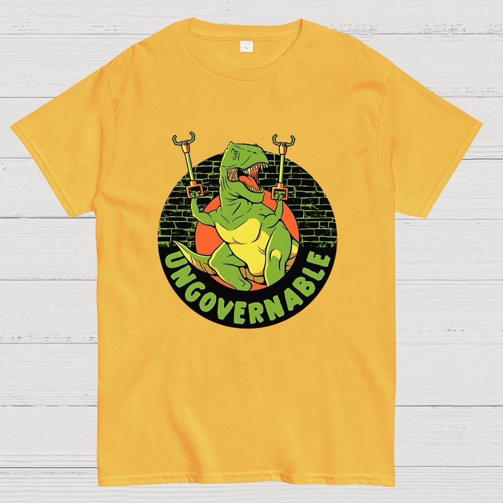 Become Ungovernable Funny Dinosaur Cotton Casual Cool Loose T-Shirt