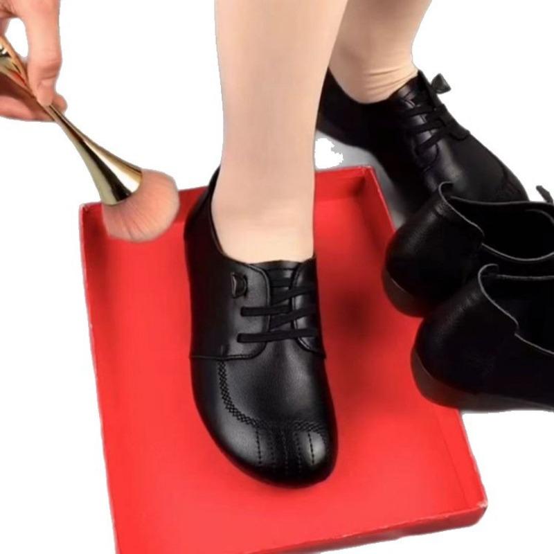 Single shoes women's shallow mouth round head spring and autumn soft sole casual shoes women's shoes