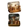 Kleiner Jesus in Blechdose Miniatur Jesus Kreuzigung Auferstehungsszene Ornament Tasche Jesus Figuren Set Religiöse Heim- und Büro-Schreibtischdekoration