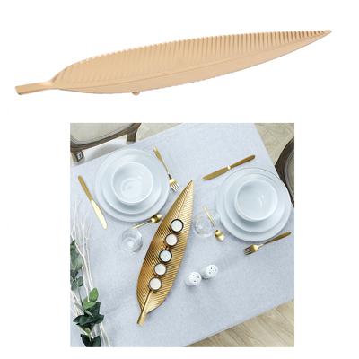 [A3492] - Gold 'Leaf' Metal Storage Cup - 55x13 Cm
