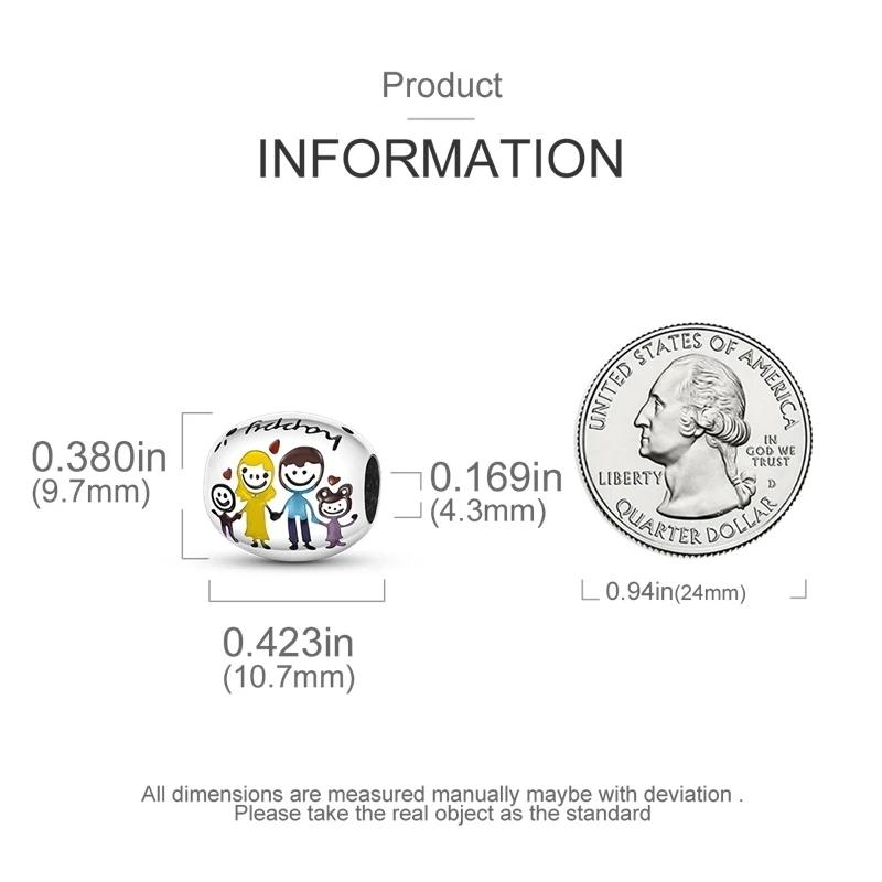 Happy Family Affection Charms Copper Original Beads Fit Originalcharms Bracelet Beads Jewelry Gifts For Women