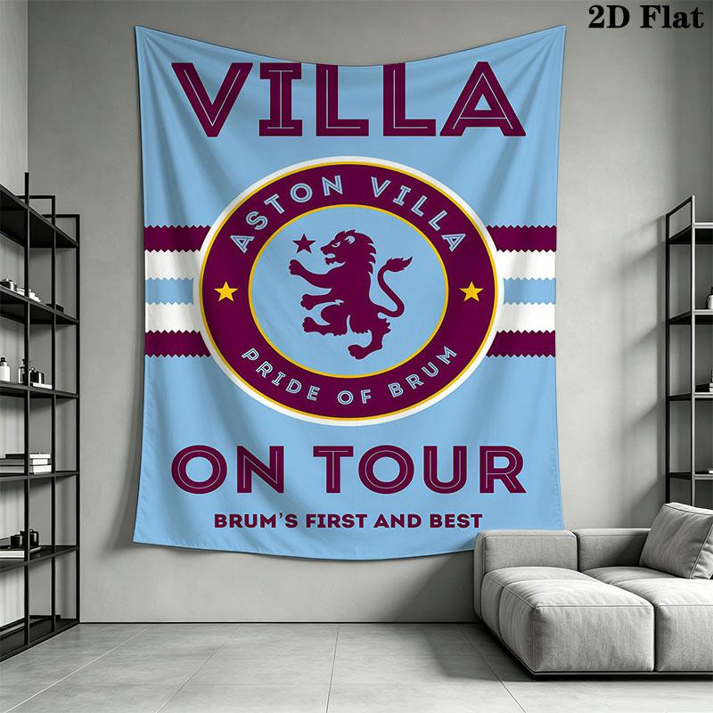 Aston Villa logo Wall Hanging Printed Fabric Blanket Decorative Tapestries for Bedroom Living Room Home Decor