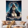 "Serene Virgin Mary with Halo Artwork" Patterned Tapestry Home Decor, Suitable for Bedroom and Living Room, Gift
