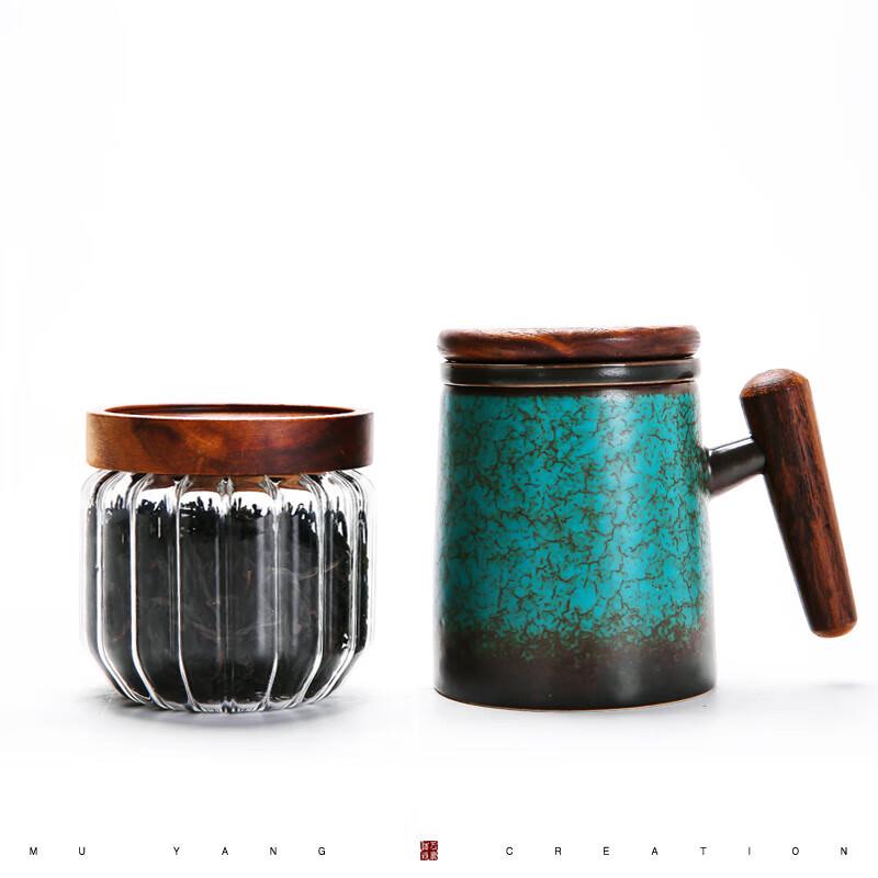 Chaxun Retro Ceramic Tea Maker Cup with Infuser and Canister