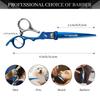 6.0 Inch Blue Vg10 Hairdressing Scissors Barber Scissors Flat Cut Bangs Scissors For Hairstylists