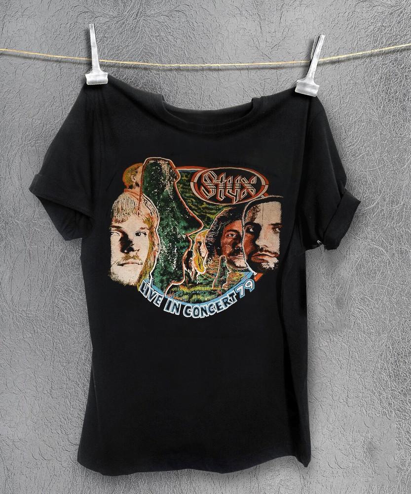 Styx Band US Tour Rock Live in Concert Unisex TShirt Adult Full Size Unisex T-Shirt XL