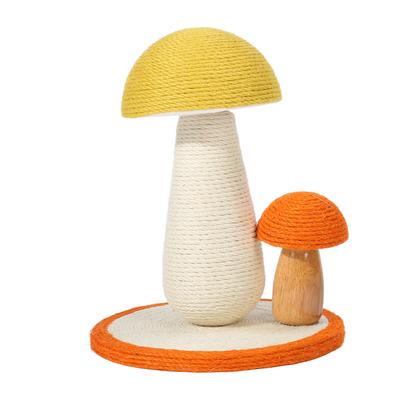 Cat Scratching Post Claw Grinding Interactive Mushroom Shape Sisal Kitten Climbing Scratcher for