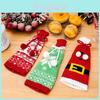Elegant Christmas Knit Bottle Cover Set For Wine And Champagne With Snowflake Design