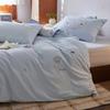 Class A 100% Cotton Brushed 4-Piece Autumn/Winter Bedding Set: Thickened Duvet Cover, Bed Sheet, Fitted Sheet, Cartoon Design