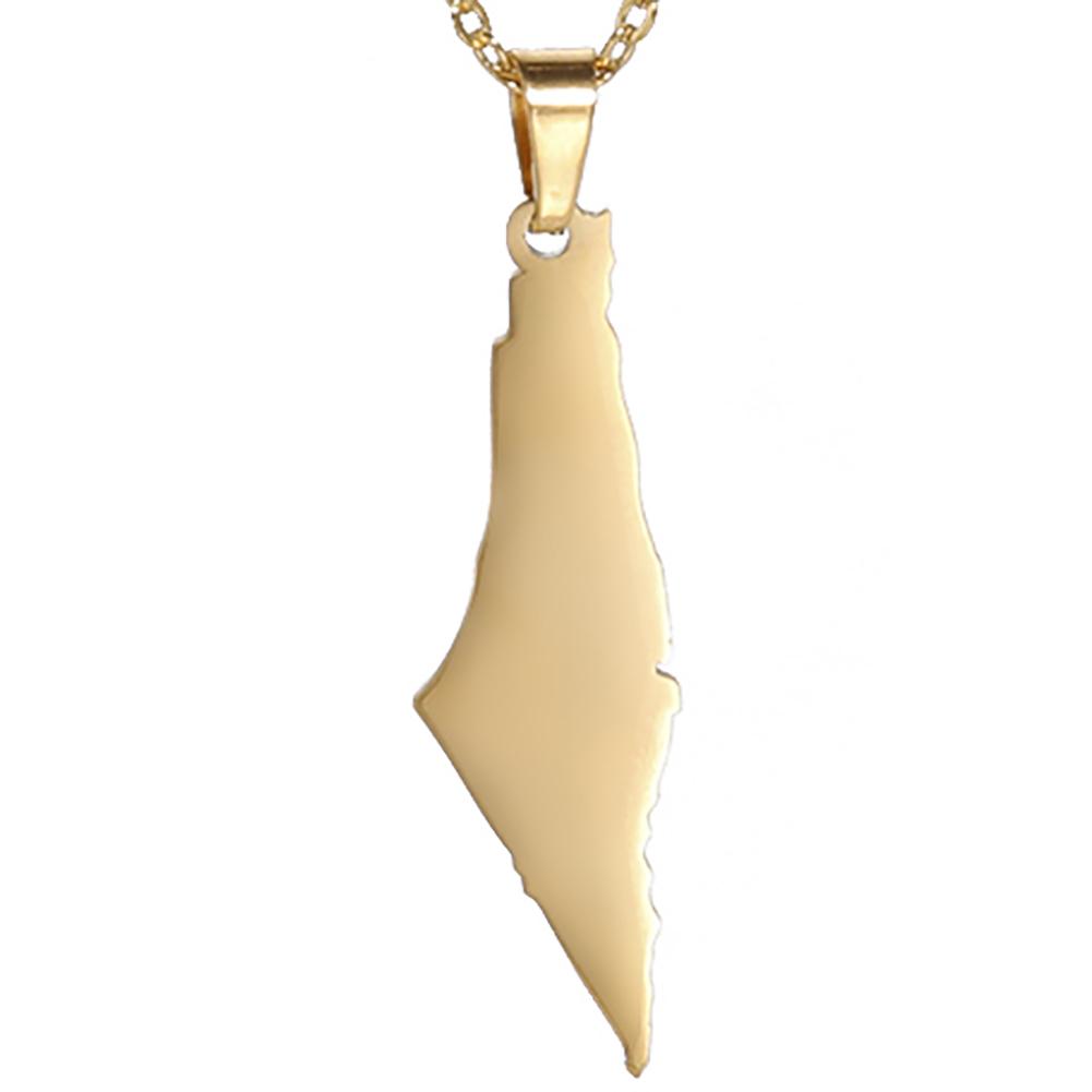 Teamer Acier Inoxydable Étoile de David Carte d'Israël Lettre Hébraïque Breloque Pendentif pour Fabrication de Bijoux Collier DIY Vente en Gros