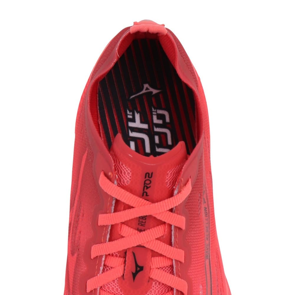 Mizuno Wave Rebellion Pro 2 Track Lightweight and Resilient for and Size 2E Shoes, Jogging, Marathons, Training, Ekiden, Red/Black, 23.0 Cm,