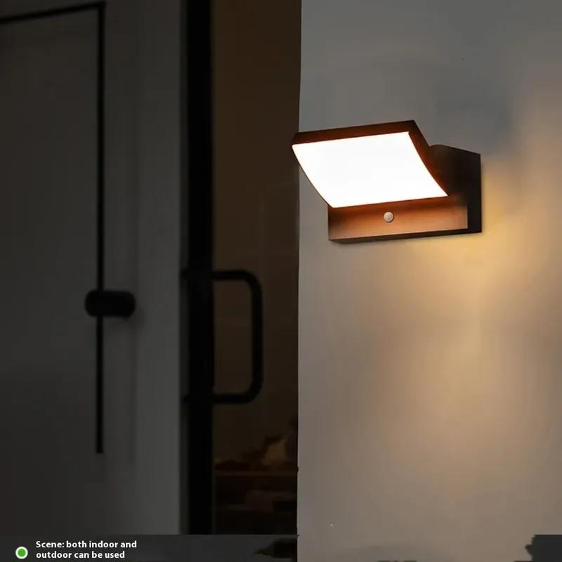 LED AC85-265V Wall Lamp Motion Sensor Light Outdoor Wall Light Porche Balcony Garden Courtyard Lamp Retro Living Room Bedroom