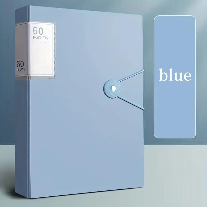 1 A4 File Folder with 60 Transparent PP Plastic Bags - High Transparency, Durable Ring Binder, Label-free System,