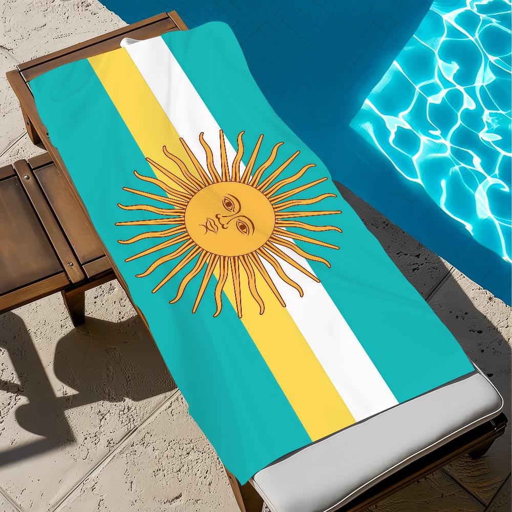 A-argentinien Handtuch Groß Schnelltrocknend Mikrofaser weich Strandhandtuch für Reise Fitness Sauna Baden Camping