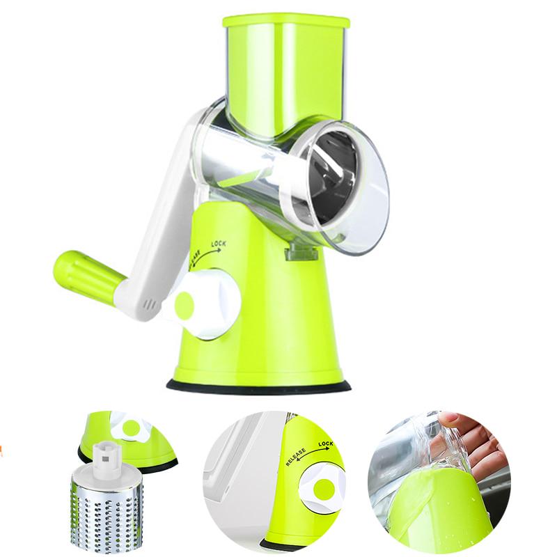 

Овощерезка, ручная спиральная овощерезка, терка для сыра, измельчитель овощей, кухонный инструмент None зелёный