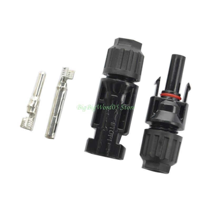 24TE 5 Pair Solar Panel Cable Connectors Replacement Solar Wire Adapter Male/Female Waterproof Connector Easy To Use