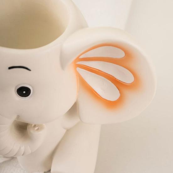 Elefant Pennhållare Söt Skrivbords Pennhållare Multifunktionell Harts Pennhållare för Barn Tonåringar Kontor Skolmaterial