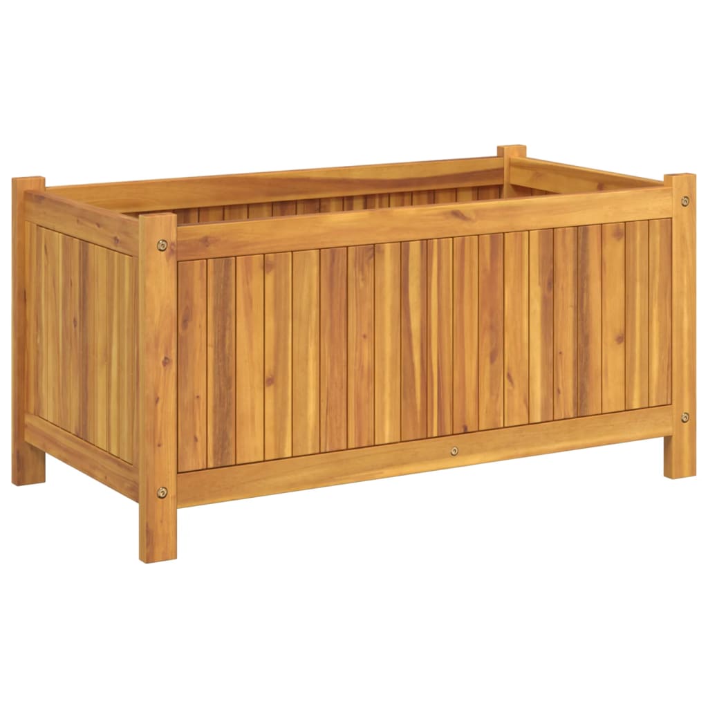 Plant Pot with Liner 80 x 42 x 40 cm Solid Acacia Wood