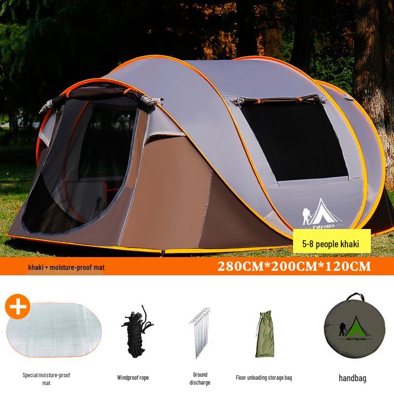 Automatic Pop-Up Tent for 3-4 People - Portable, Foldable, Ideal for Beach or Camping