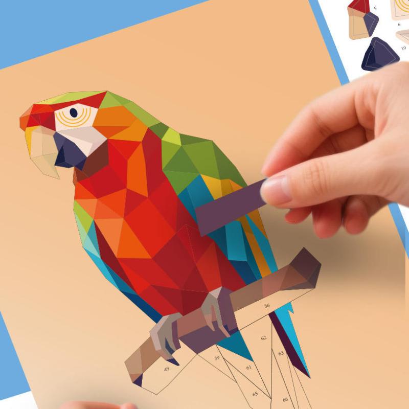 1 Sada Zvířecí Kognitivní Trénink Osvícení Hračka Samolepky 3D Geometrické Koláže Dětské Puzzle Zlepšit Soustředění Ručně Vyráběné Samolepky