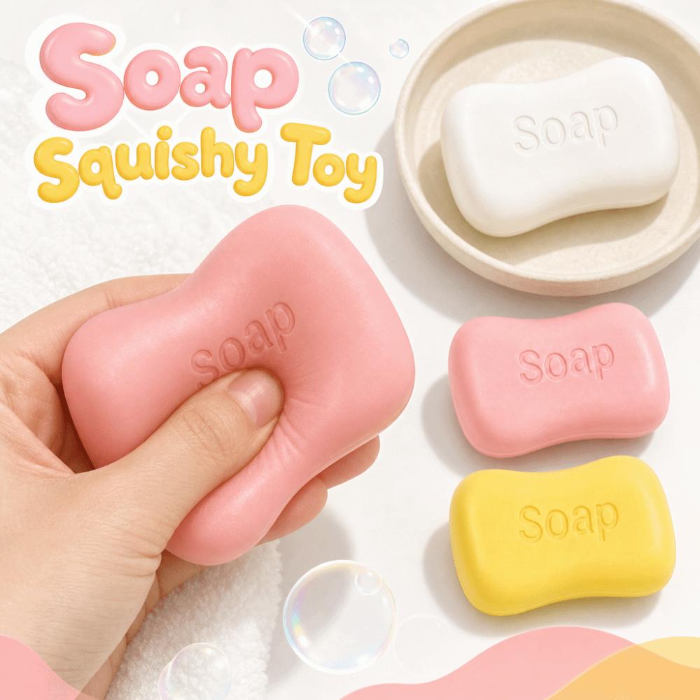 Creative Soap Squishy Toy Super Soft Realistic Soap Pinch Slow Rebound Fidget Toy Office Desk Toy