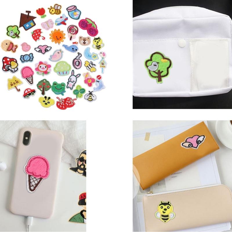 38 Pcs Strawberry Embroidered Patches Iron On Patches Mushroom Repair Patches Bees Sewing Patches for Clothes Bag