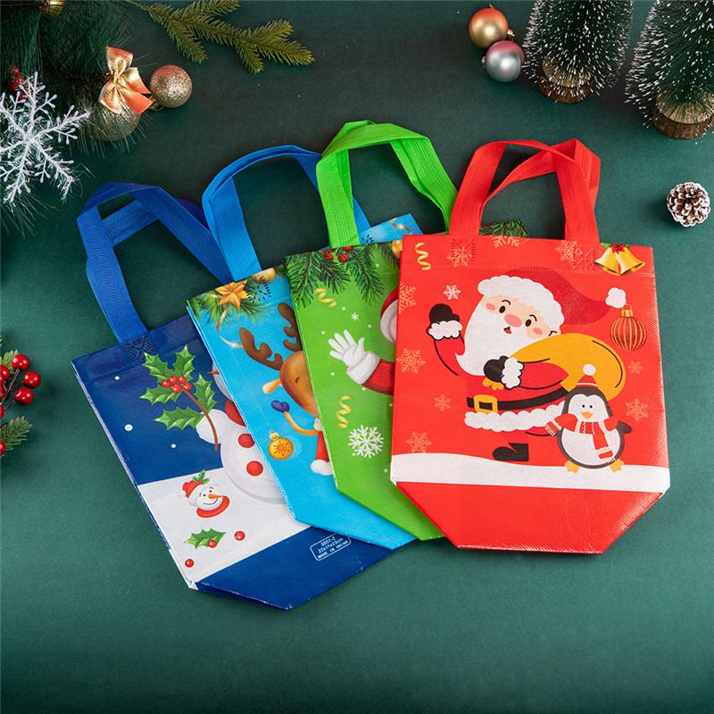 

StoBag, Merry and Bright, Christmas Non Woven Bags, Santa Claus, reindeer, snowflake, Packing for Gift, Reusable, 12/30pcs 30pcs&22x11x23cm
