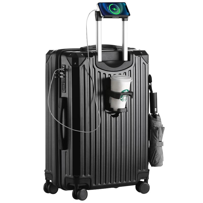 FANDIA Smart Travel Luggage with Cup & Phone Holder, USB Charging