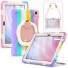 Case for Amazon Fire HD 10 2023 360 Rotation 3 Layer Multi Functional Protection Cover with  Shoulder Strap and Handle Grip Capa