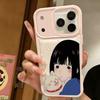 Sawako Kuronuma Illustration Soft Shell for Apple iPhone 14-17 Pro Max, Drop-Proof, White/Pink