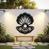 Metal Seashell Wall Art Pearl Oyster Beach House Decor Coastal Ocean Metal Wall Art Sign Sea Lover Gift